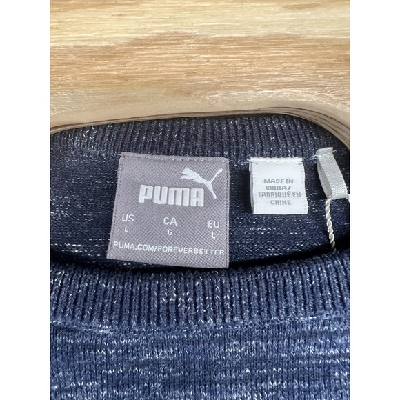 PUMA Golf Crewneck Sweater Blue Siemens Sleeve Logo Women's Size L NWOT - Picture 3 of 8